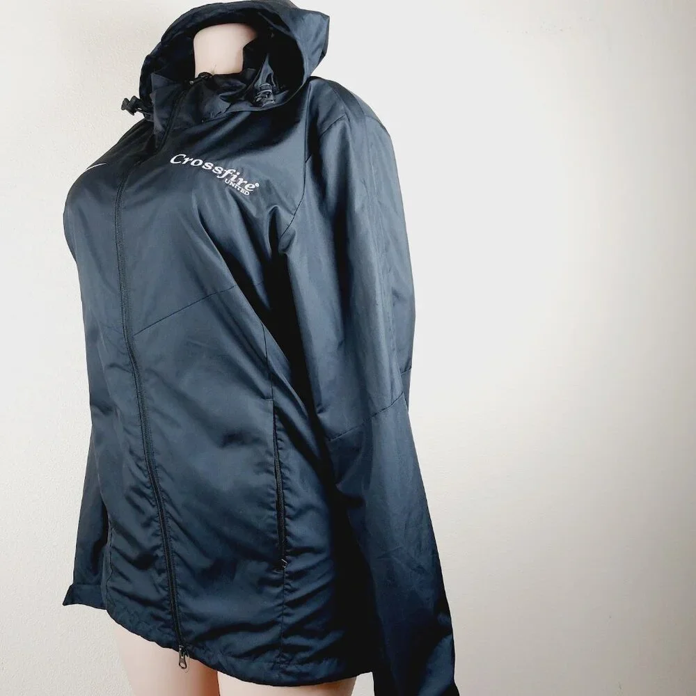 Nike Women's Black Shield Hooded Outdoor Trail Long Windbreaker Jacket Size M - Picture 4 of 14